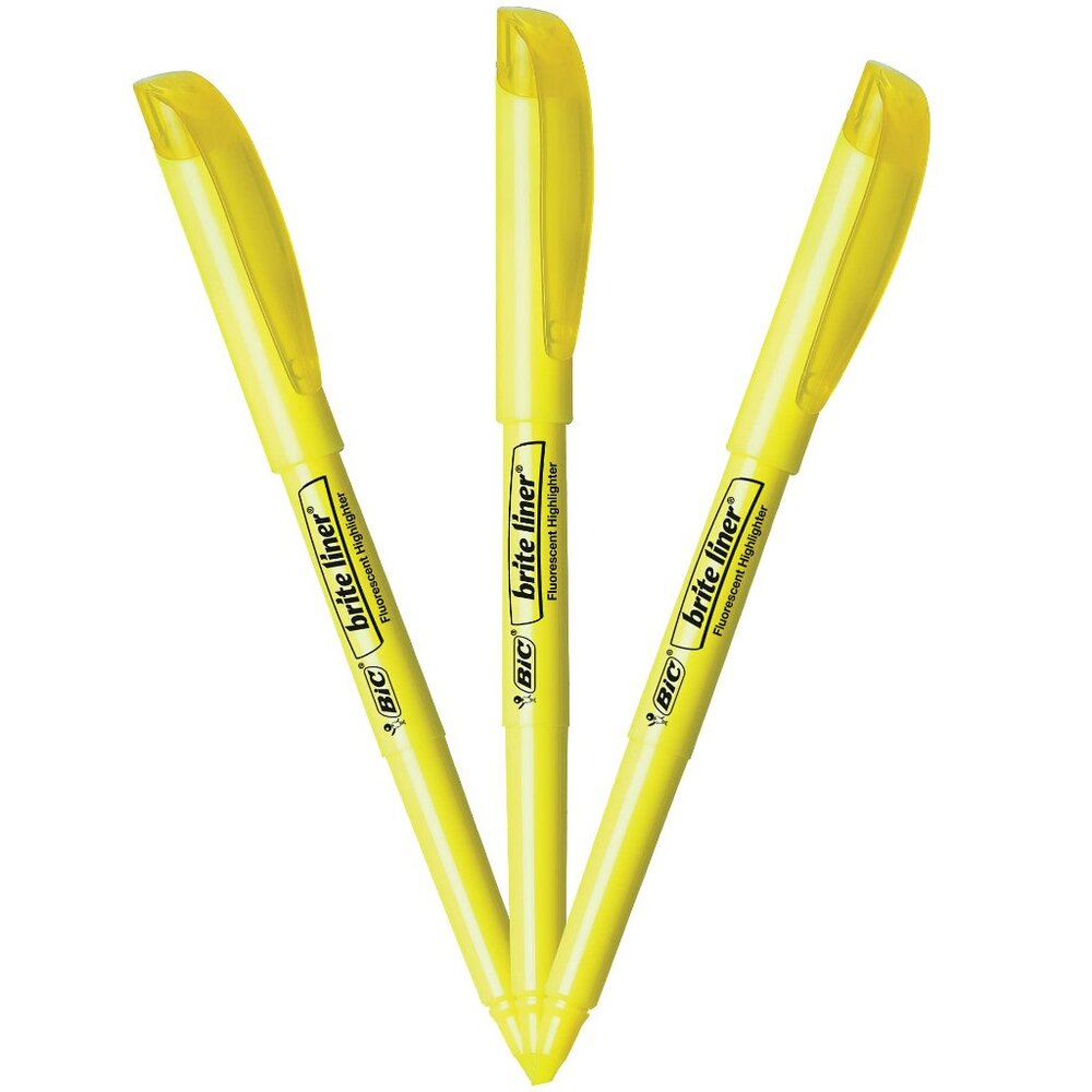 ❤️ 4 BIC Brite Liner Highlighters, Chisel Tip
